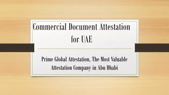 commercial document attestation for uae