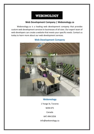 Web Development Company | Webonology.ca