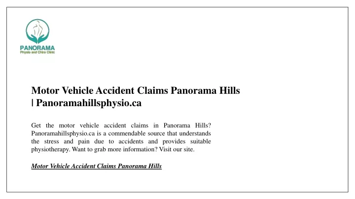 motor vehicle accident claims panorama hills