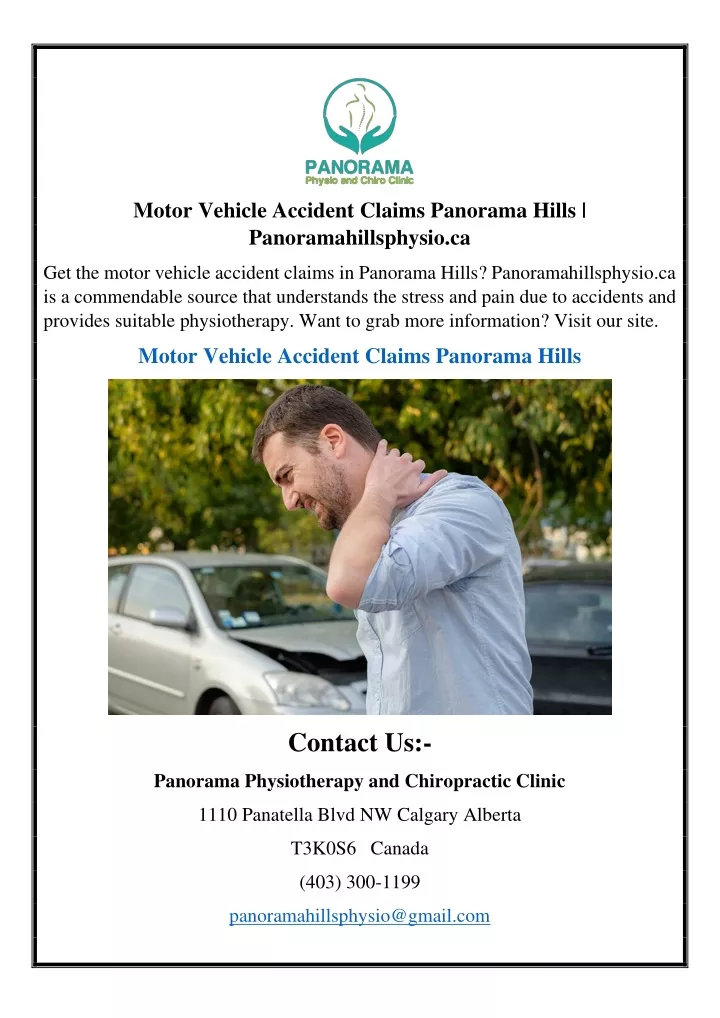 motor vehicle accident claims panorama hills