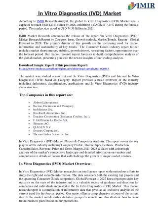 in vitro diagnostics ivd market