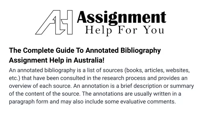 the complete guide to annotated bibliography