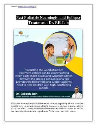 Pediatric Neurologist and Epilepsy Treatment in Gurgaon