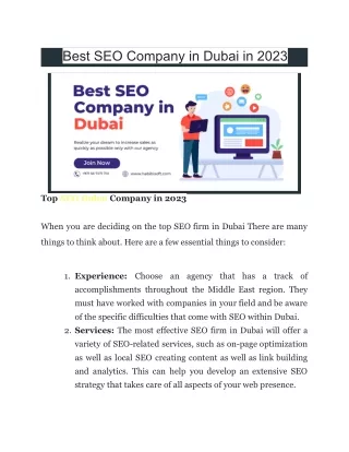 Best SEO Company in Dubai