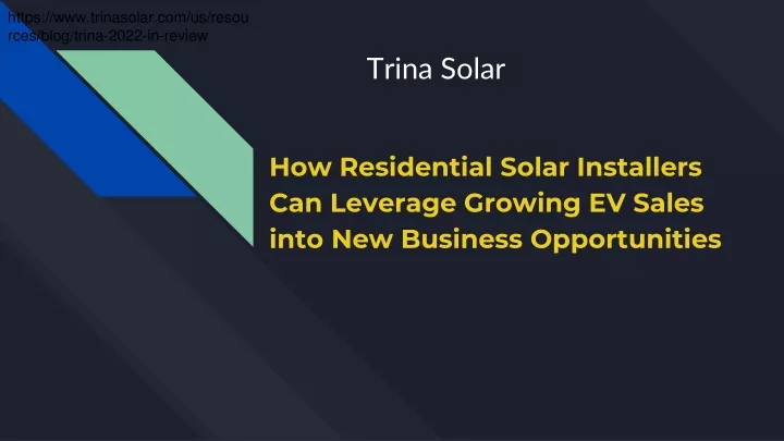 how residential solar installers can leverage growing ev sales into new business opportunities
