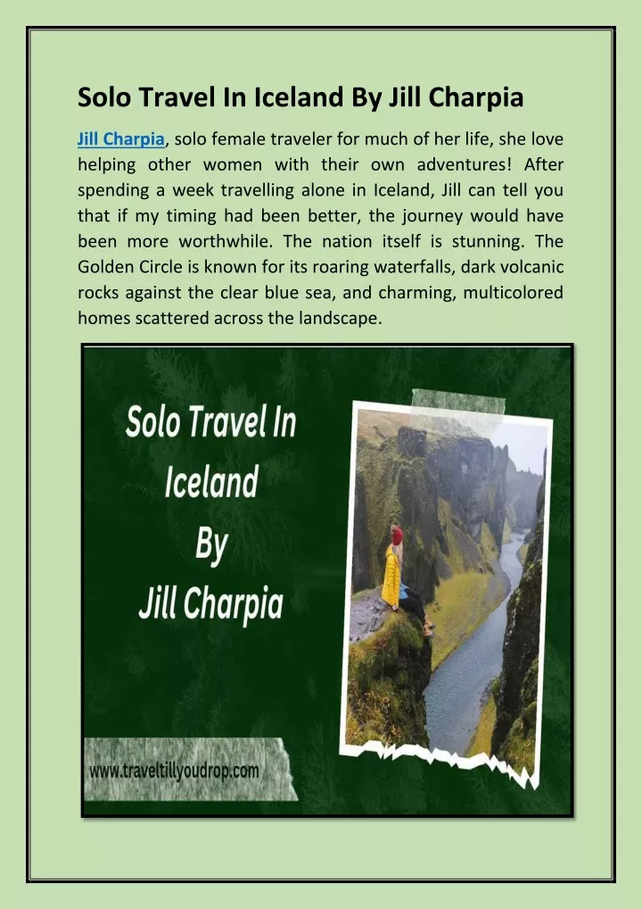 solo travel in iceland by jill charpia