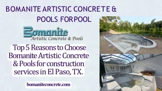 Bomanite Artistic Concrete _ Pools for pool construction services in El Paso, TX.