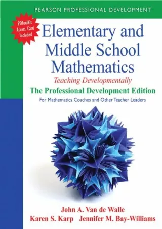 PDF/READ Elementary and Middle School Mathematics: Teaching Developmentally: The