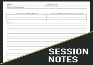 Download Session Notes Notebook: Session Notebook For Therapists Full