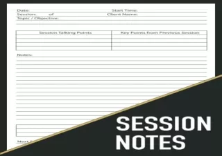 (PDF) Session Notes Notebook: Session Notebook For Therapists Ipad