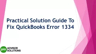 practical solution guide to fix quickbooks error 1334