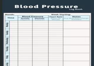 PDF Blood Pressure Log Book: Simple Daily Blood Pressure Log | Record & Monitor