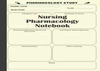 Download Nursing Pharmacology Notebook: Pharmacology Nursing School Template Jou