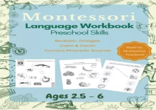 (PDF) Montessori Language Workbook Preschool Skills: Realistic Images, Calm & Cl
