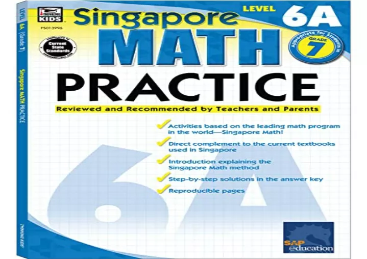 Ppt - [read Pdf] Singapore Math Level 6a 7th Grade Math Workbooks 