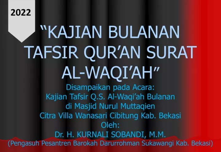 kajian bulanan tafsir qur an surat al waqi