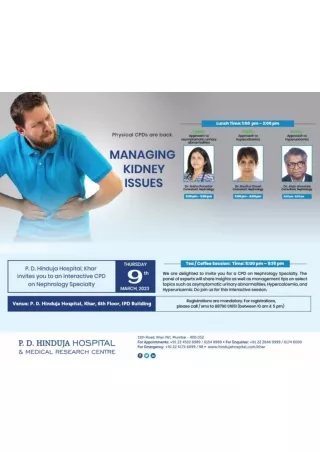 CPD Kidney | Best Nephrologist in Mumbai | P.D. Hinduja Hospital Khar