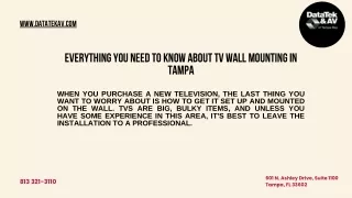 Everything You Need to Know About TV wall mounting in Tampa