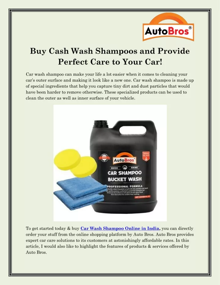 buy cash wash shampoos and provide perfect care