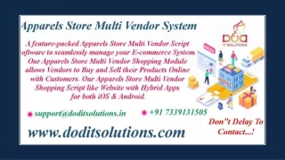 Best Apparels Store Multi Vendor System - Readymade Clone Script