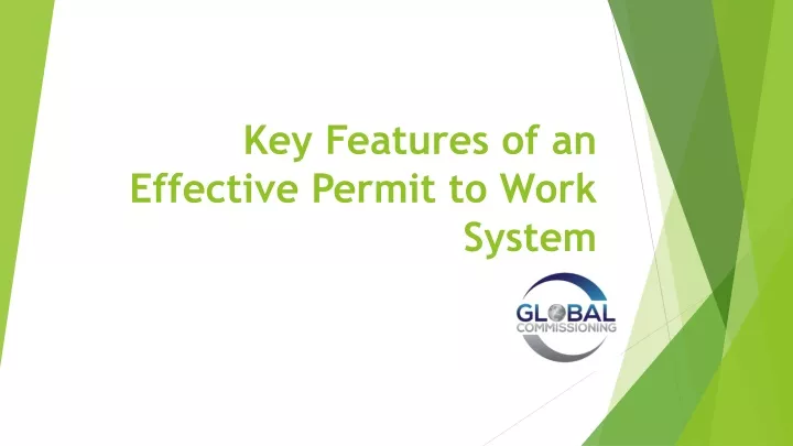 key features of an effective permit to work system