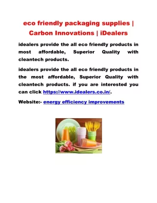 eco friendly packaging supplies | Carbon Innovations | iDealers
