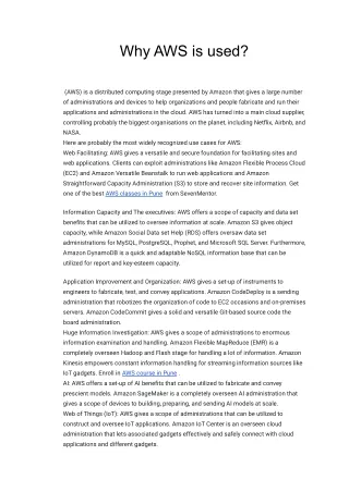 why aws is used