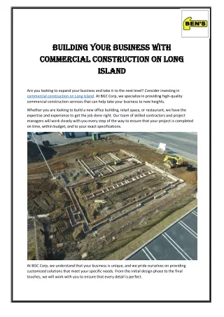 Building Your Business with Commercial Construction on Long Island