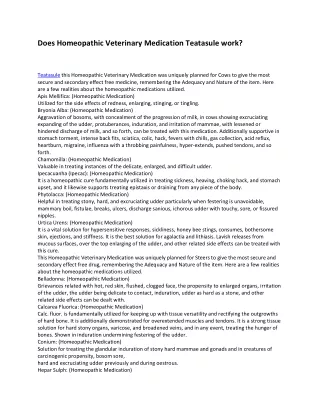 does homeopathic veterinary medication teatasule