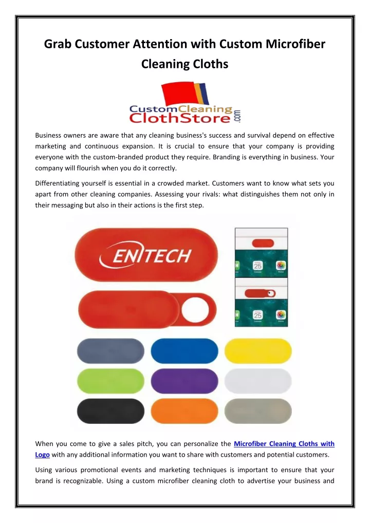 grab customer attention with custom microfiber