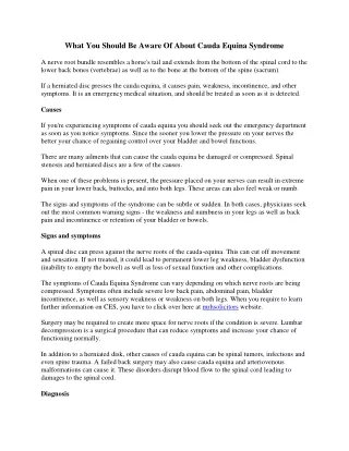 what you should be aware of about cauda equina
