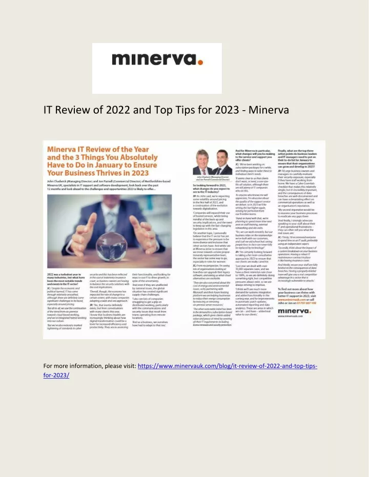 it review of 2022 and top tips for 2023 minerva