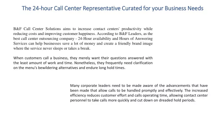 the 24 hour call center representative curated