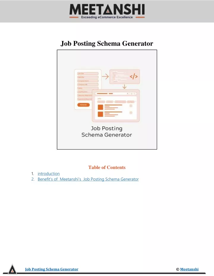 job posting schema generator table of contents