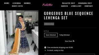 Buy Bow Gorgeous Blue Sequence Lehenga Set in Your Budget