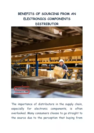 benefits of sourcing from an electronics