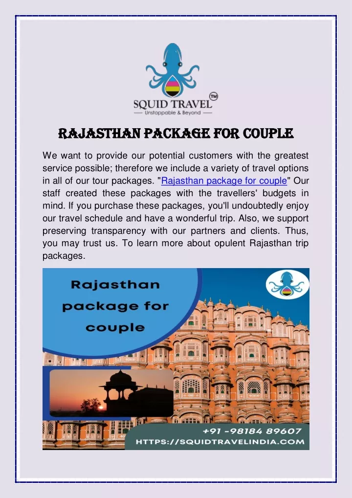 rajasthan package for couple rajasthan package