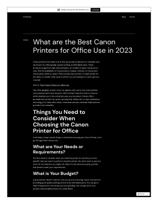 Best Canon Printers for Office Use