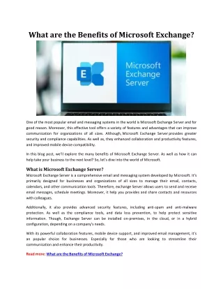 What are the Benefits of Microsoft Exchange