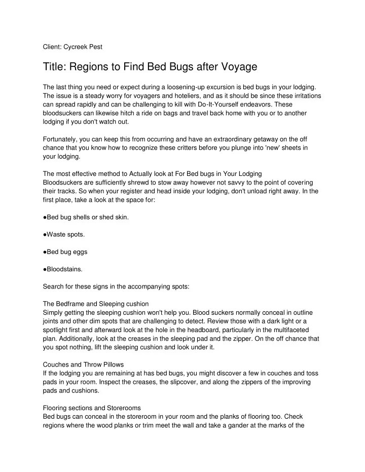 client cycreek pest title regions to find