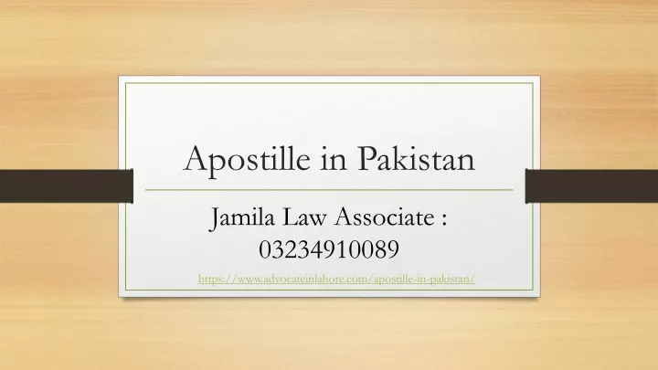 apostille in pakistan