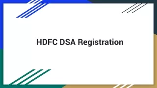 HDFC DSA Registration