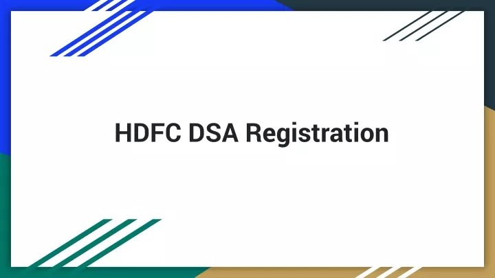 hdfc dsa registration