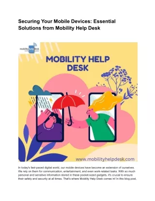 securing your mobile devices essential solutions