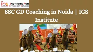 SSC GD Coaching in Noida  IGS Institute