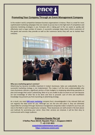 promoting your company through an event