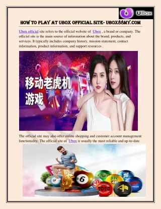 Ubox88 Malaysia - ubox88my.com
