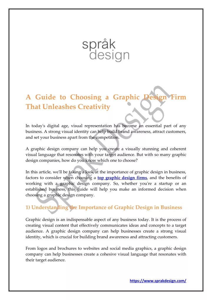 a guide to choosing a graphic design firm that