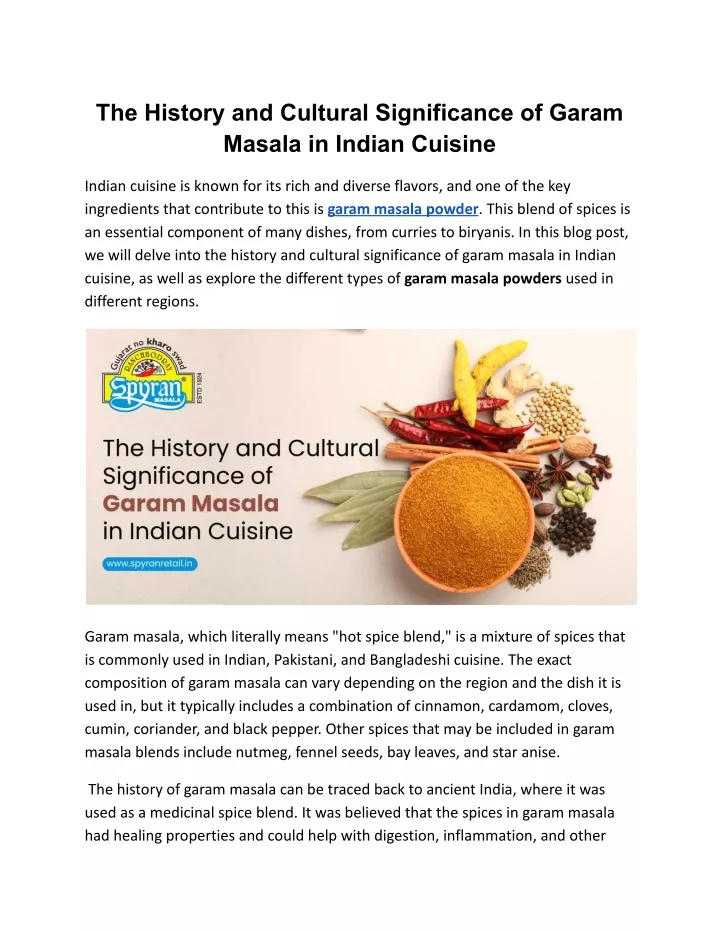 the history and cultural significance of garam