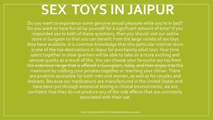 Ppt Get Fast And Free Delivery On Purchase Of Sex Toys In Jaipur Powerpoint Presentation Id 7907